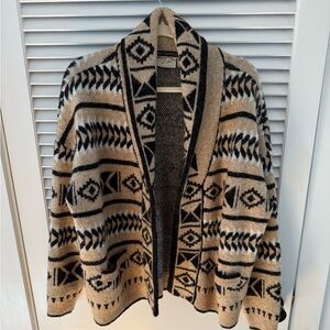 South Moon Under Black and Tan Patterned Cardigan